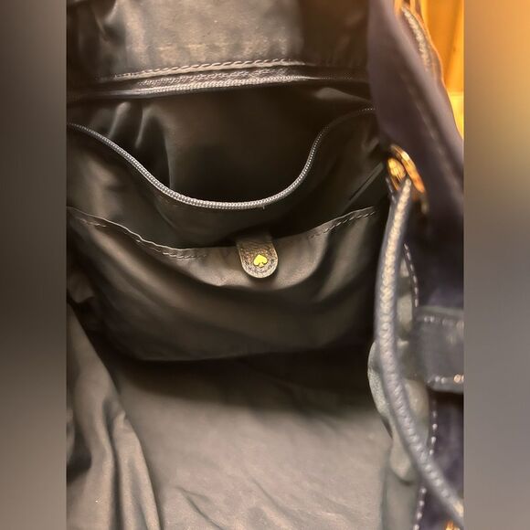 Kate Spade New York Watson Lane Rowe Bucket Bag Rich Navy Nylon Leather Trim - Picture 9 of 9